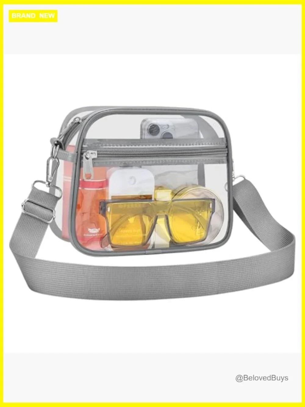 Stadium Approved Clear Crossbody Bag with Adjustable Strap for Concerts